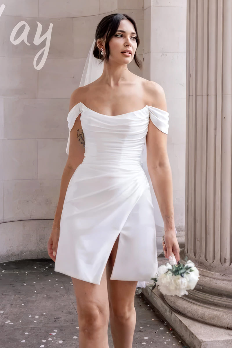 Robe De Mariée Courte Blanche Étoile Nuptiale – Etoile Nuptiale