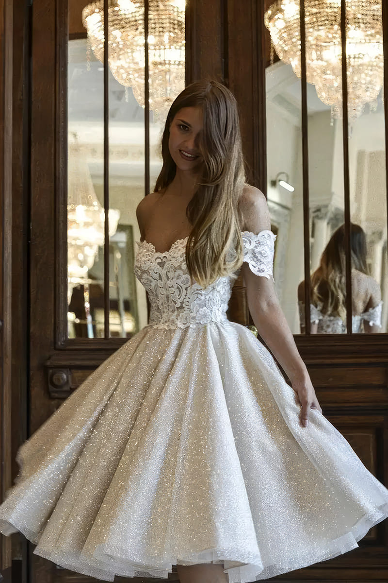 Robe Dentelle Courte Mariage Étoile Nuptiale – Etoile Nuptiale