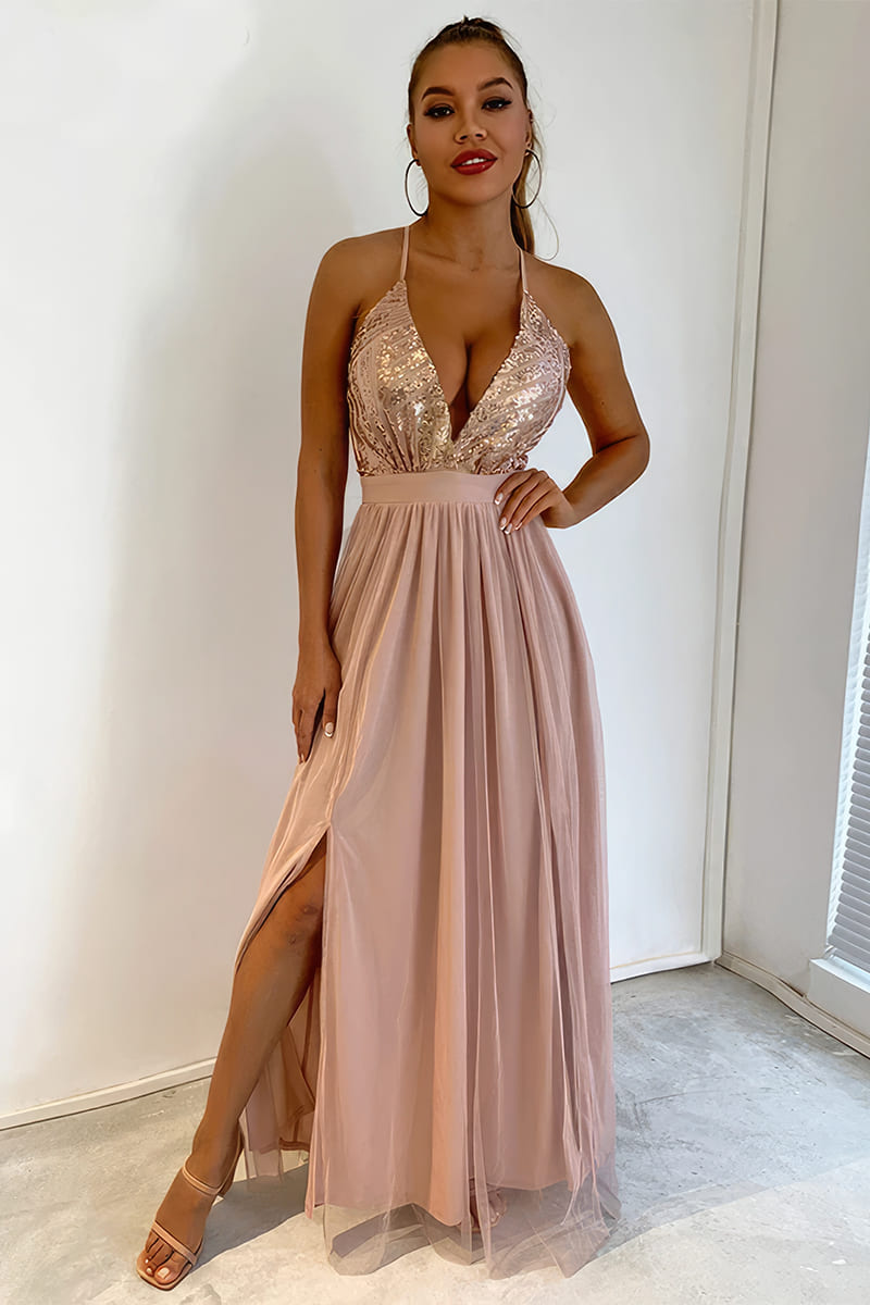 Robe taupe mariage sale