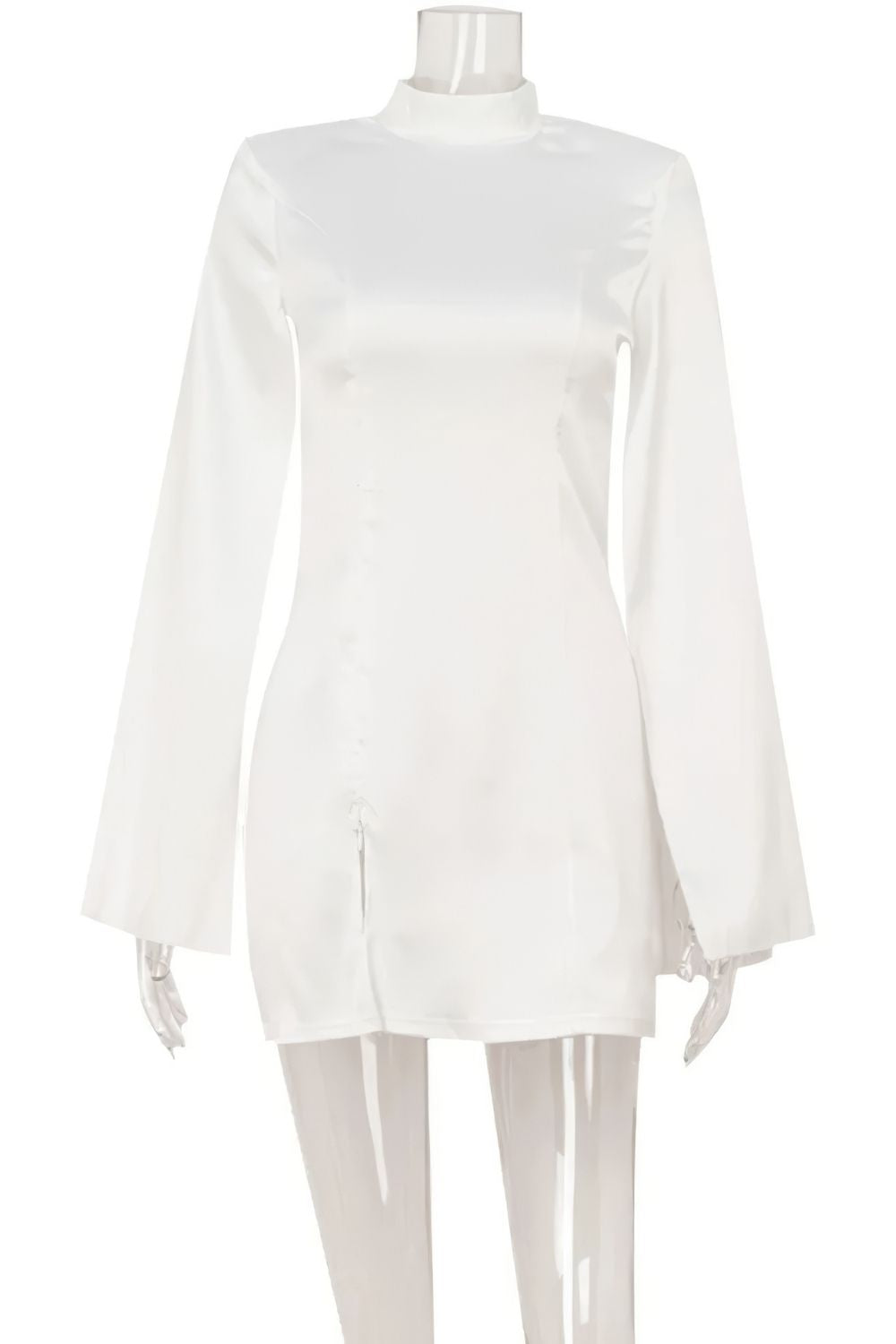 Robe Blanche Courte Élégante à Manches Ouvertes - Élise