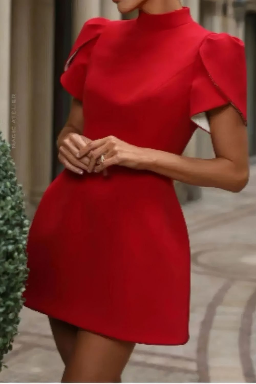 Robe Invitée au Mariage Rouge Chic