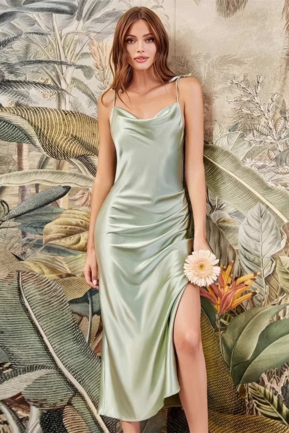 Robe Demoiselle d'Honneur Vert Sauge