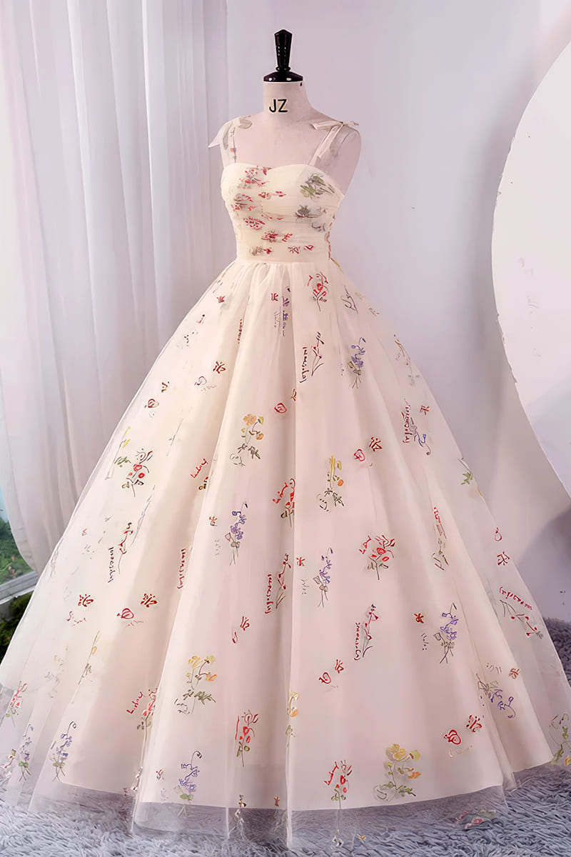Robe Longue Fleurie Mariage Étoile Nuptiale – Etoile Nuptiale