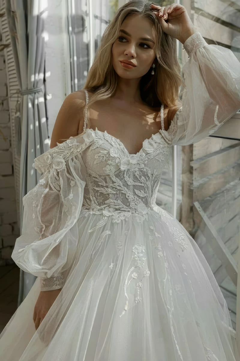 Manche Longue Robe Manche Bouffante Transparente Splendide Robe
