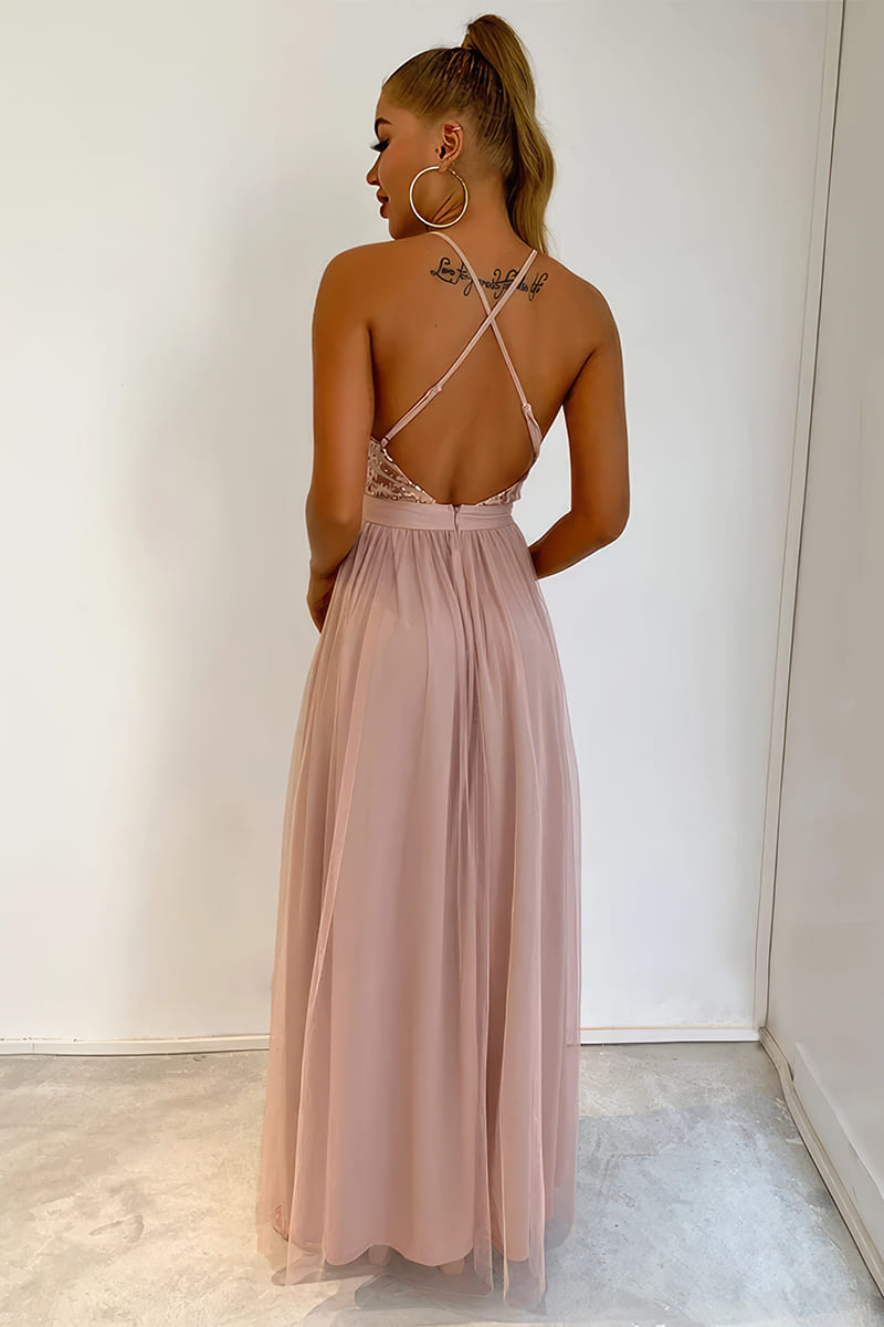 Robe Taupe d'Invitée au Mariage - Katell